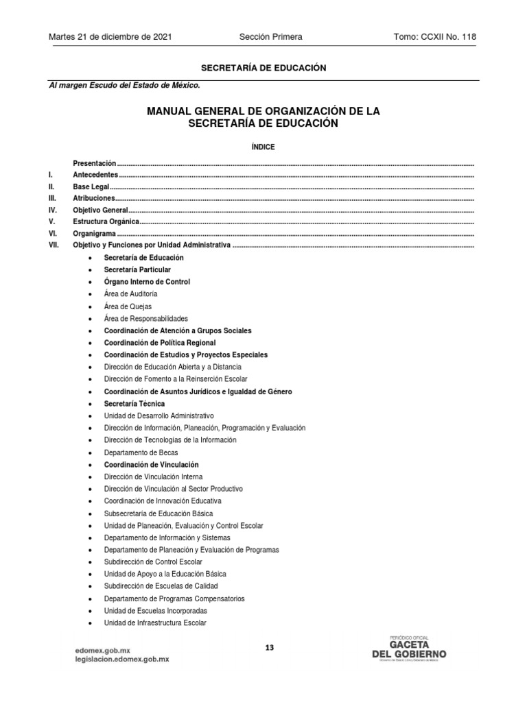 Manual General de Organizacion de La SEP 2021 | PDF | México ...