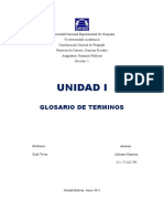 UNIDAD I Glosario de Terminos