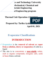 Introduction and Evaporator Classifications