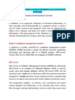 What Is A Database?: Unit Ii: Designing Computerised Accounting System