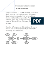 Se 305 - Software Specification and Design ER Diagram Questions