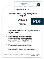 Módulo Lenguaje I - Segunda Unidad