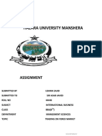 Hazara University Assignment on Explaining Forex Market Trading