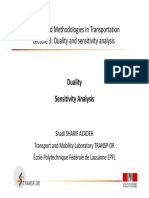 Decision Aid Methodologies in Transportation Lecture 3: Duality and Sensitivity Analysis