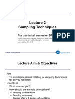 Sampling Techniques: For Use in Fall Semester 2015