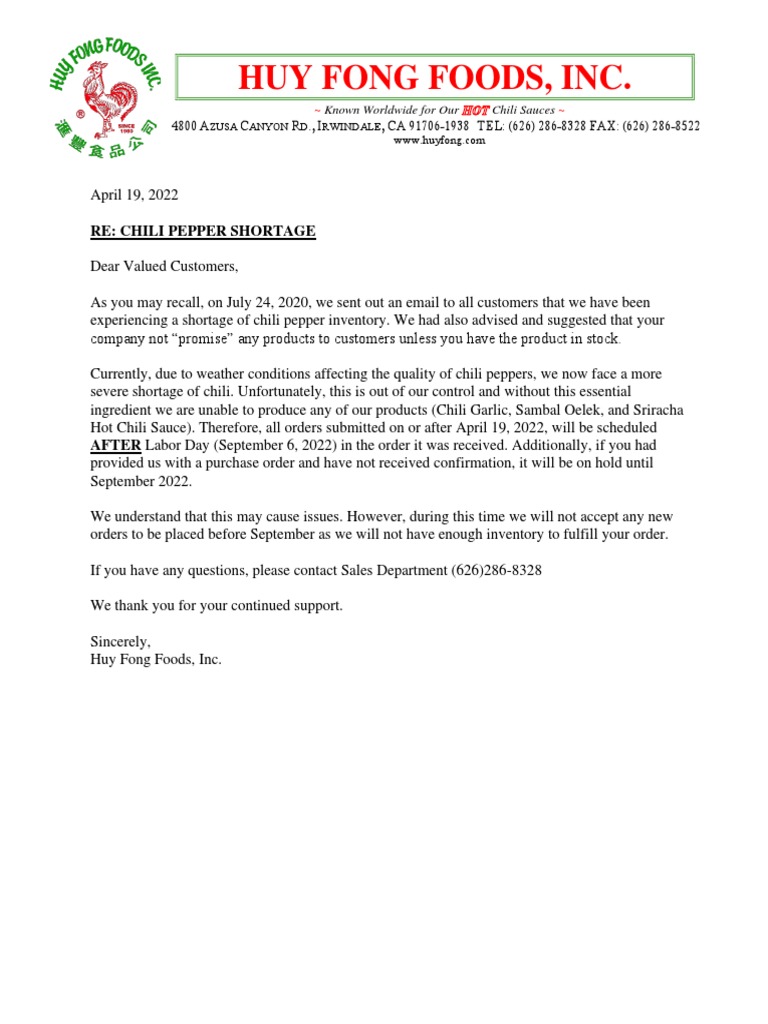 Chili Pepper Shortage 2022 PDF