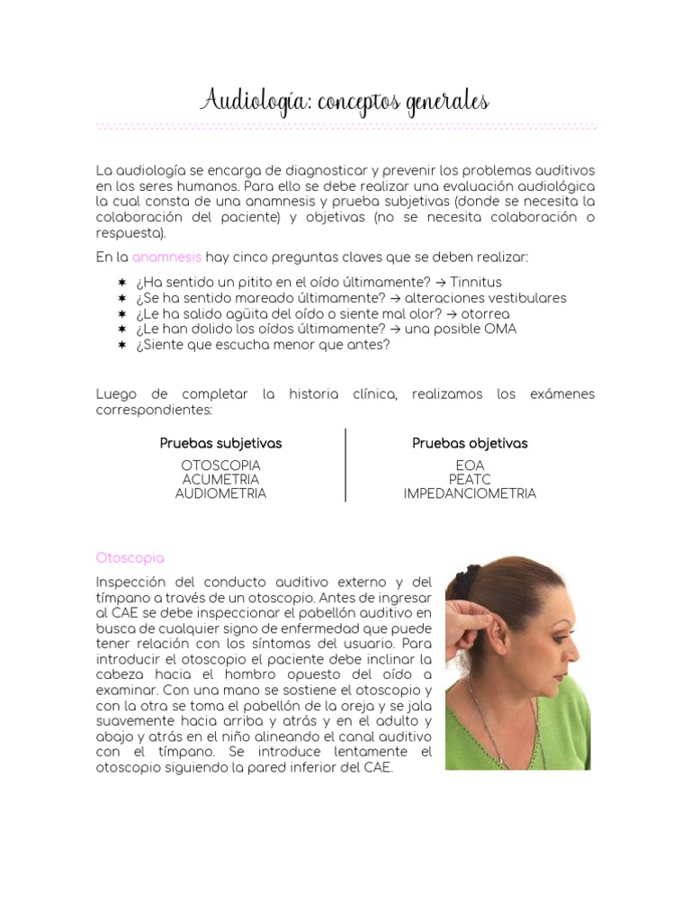 Audiologia Conceptos Generales Pdf Escuchando Medicina