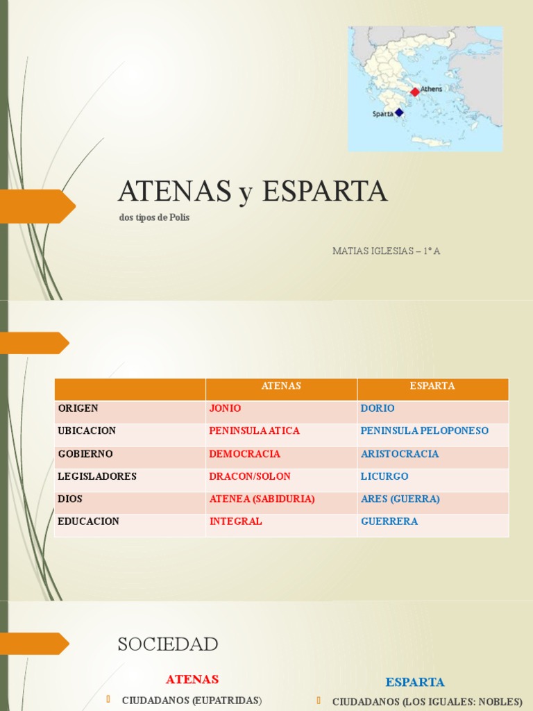 Diferencias entre Atenas y Esparta | PDF | Esparta | Antigua Grecia