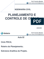 Aula 02 - Planejamento e Controle de Obras