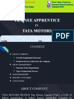 Trainee Apprentice Tata Motors: Name USN Aale Imran 1GC18ME001