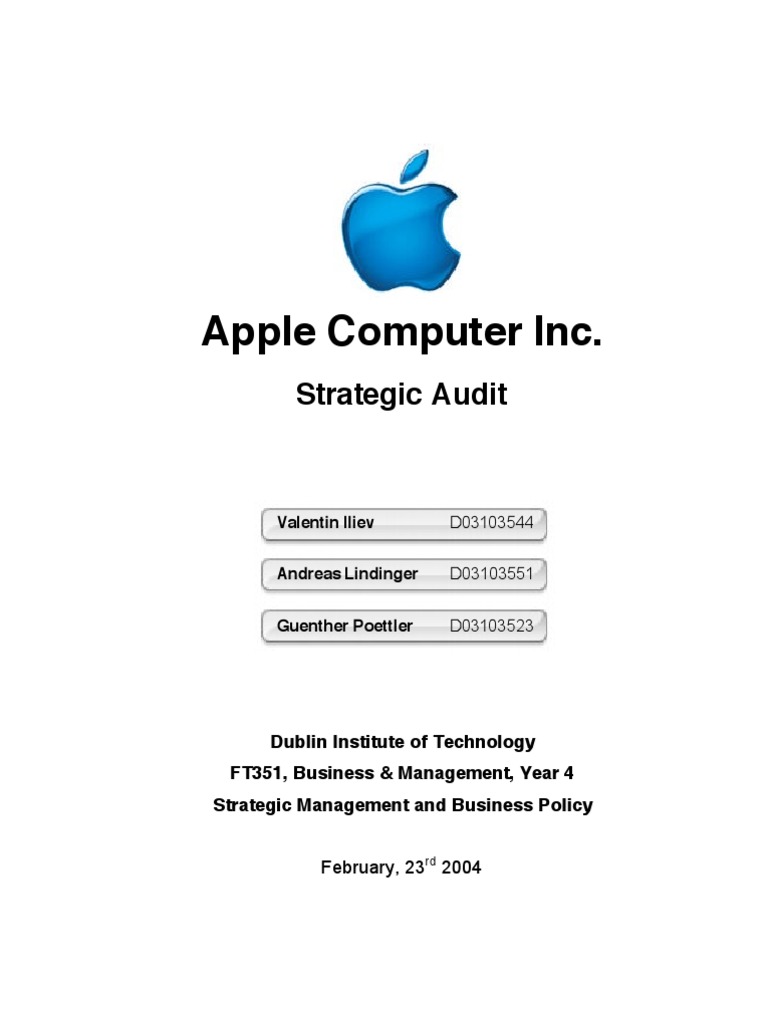 Apple Strategic Audit | PDF | Apple Inc. | Macintosh