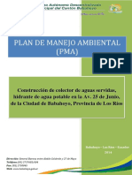 Plan de Manejo Ambiental (PMA) : Babahoyo - Los Ríos - Ecuador 2014