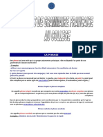 LA GRAMMAIRE de la  6° à la 3°