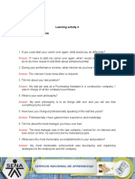 Learning Activity 4 Evidence: Job Interview: Answer