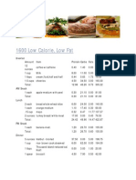 1600 Low Calorie Low Fat Meal Plan