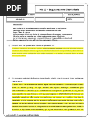 Atividade 01 | PDF | Eletricidade | Eletromagnetismo
