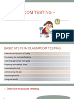 Planning Classroom Tests