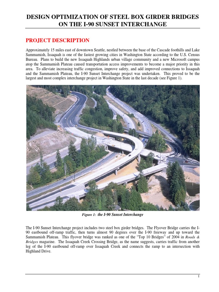Design Optimization of Steel Box Girder Bridges - I90 Sunset Ic | PDF ...