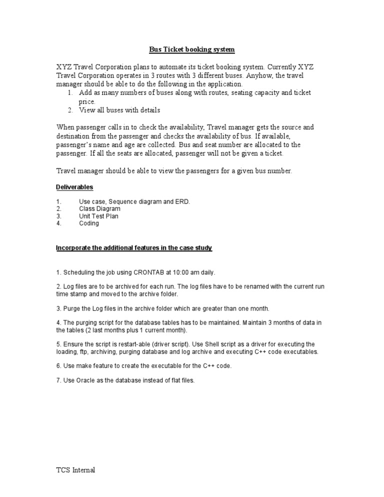 ILP Case Study Bus Ticket Booking System C++ CaseStudy V01 | PDF