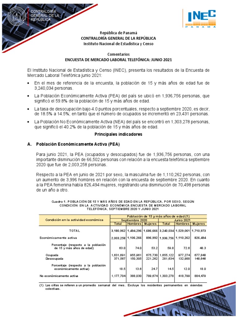 Desempleo en Panama PDF Desempleo Personal