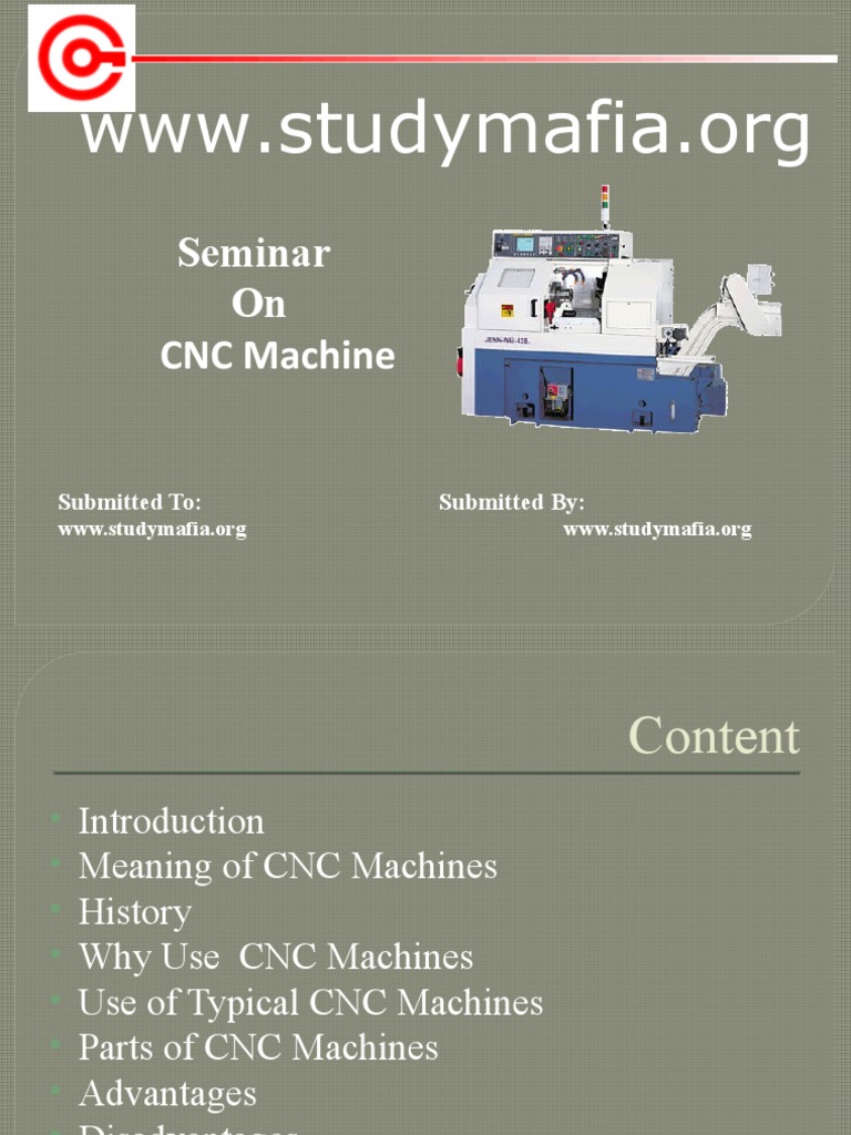 CNC Machines PPT | PDF | Numerical Control | Machining