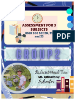 Group 2 I Assessment For 3 Subjects