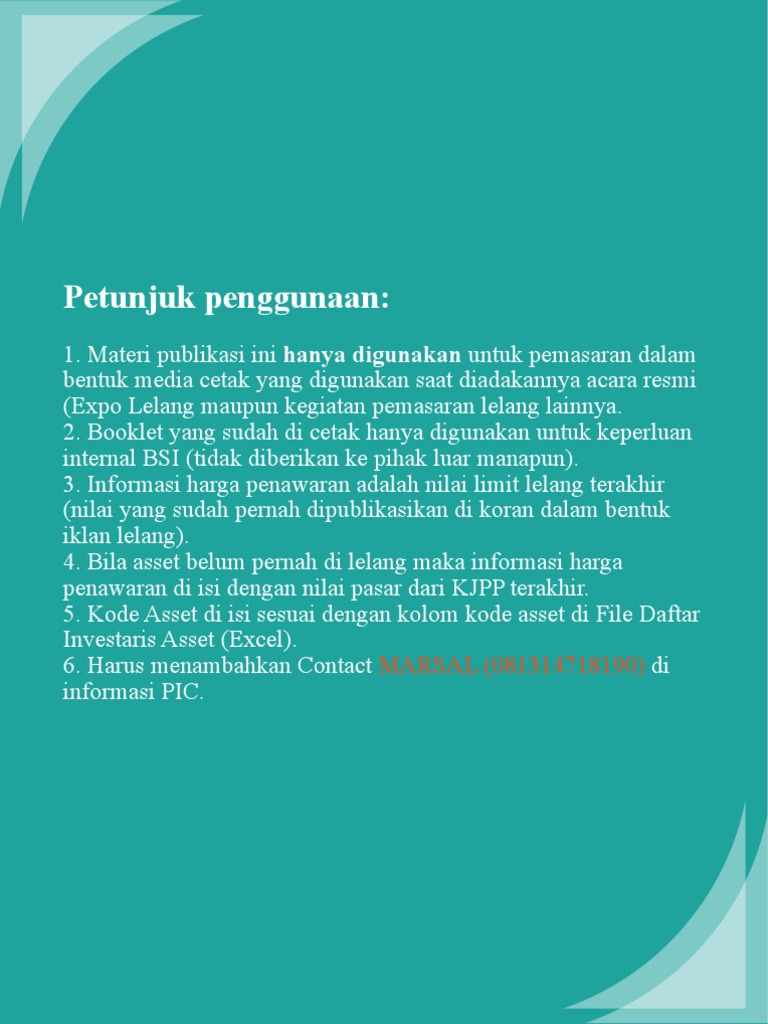 Album Properti Lelang Bsi Aceh 2021 Pdf