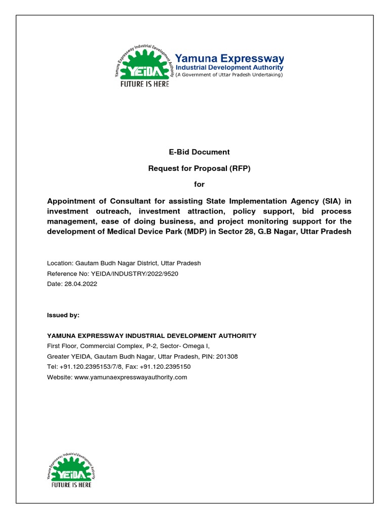 RFP Medical Device Park Yeida Download Free PDF Request For