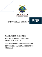 Ars Individual Assignment Chan Chun Yew (TP057374) Ars