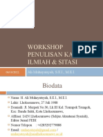 Workshop Penulisan Karya Ilmiah& Sitasi