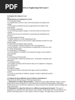 Software Engineering Unit 3 Part 2: Q) Explain The Lehman's Law Principles of Lehman'S Laws