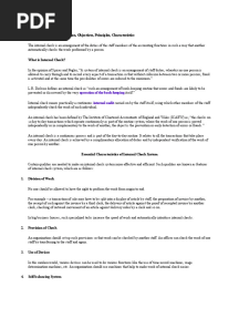 Internal Check:: Definition, Objectives, Principles, Characteristics