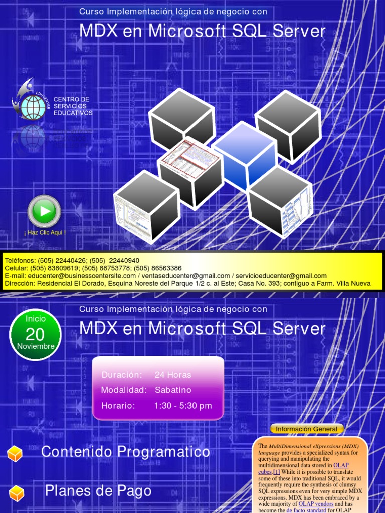 Curso MDX en SQL Server: Inscripción Abierta | PDF | SQL | Servidor SQL ...