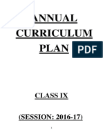 Annual Curriculum Plan: Class Ix
