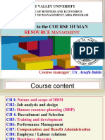 Well Come To The COURSE HUMAN: Resource