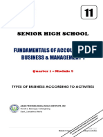 Senior High School: Fundamentals of Accountancy, Business & Management 1