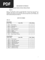 Department of Physics: Physics Programme: Bachelor of Science (Honours) Physics Objective