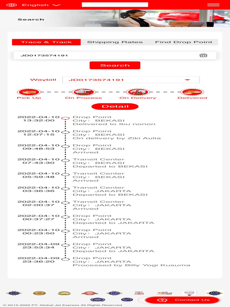 Bekasi Delivery Status JD0173574191 | PDF