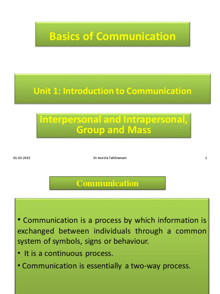 Lecture 8 & 9 (Unit 1 - Types of Communication) | PDF | Communication ...