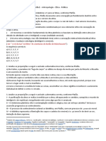 QUESTÕES - Filosofia Antiga 4 - Platão 2 - Antropologia - Ética - Política