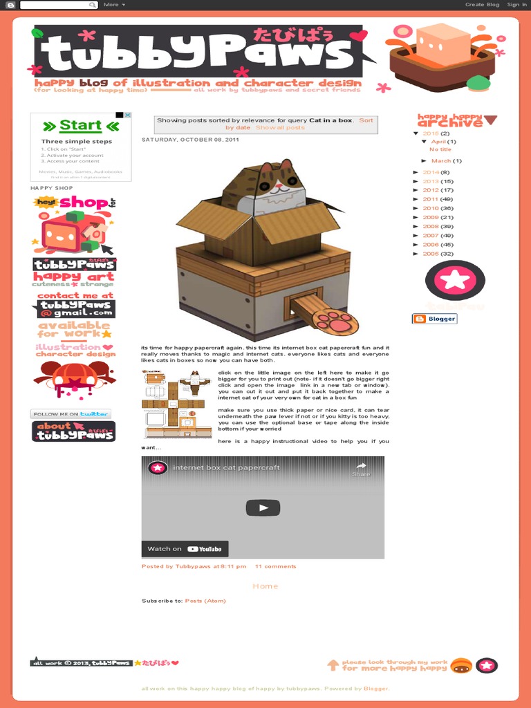 Tubbypaws Search Results For Cat in A Box PDF