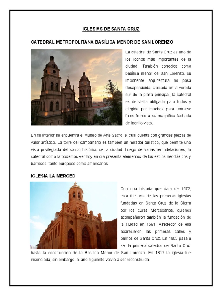 Iglesias Históricas de Santa Cruz | PDF | Iglesia (edificio) | Barroco