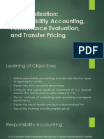 Decentralization Responsibility Accounting, Performance Evaluation, and Transfer Pricing