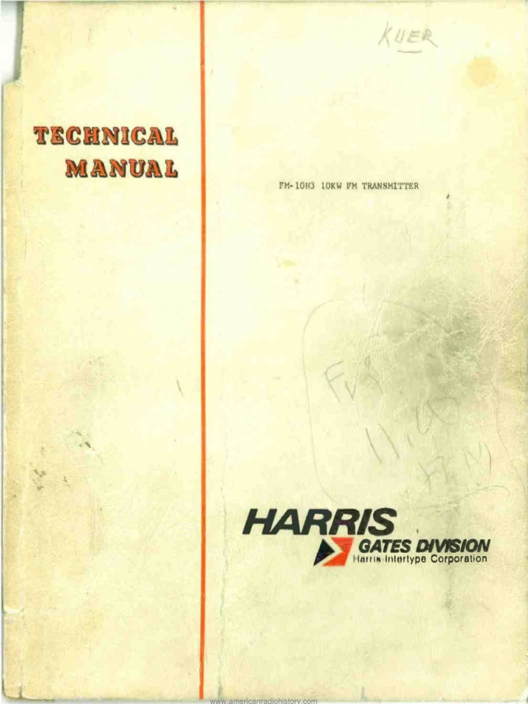 Harris FM BC 10H Transmitter 1974 | PDF | Vacuum Tube