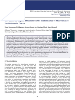 Effect of Capital Structure on the Performance of Microfinance Institutions in Oman