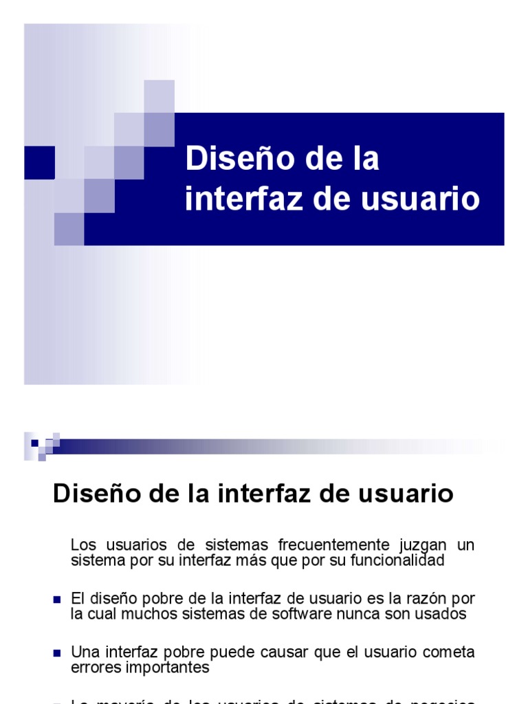 Diapositivas Diseño de La Interfaz de Usuario PDF Interfaz de
