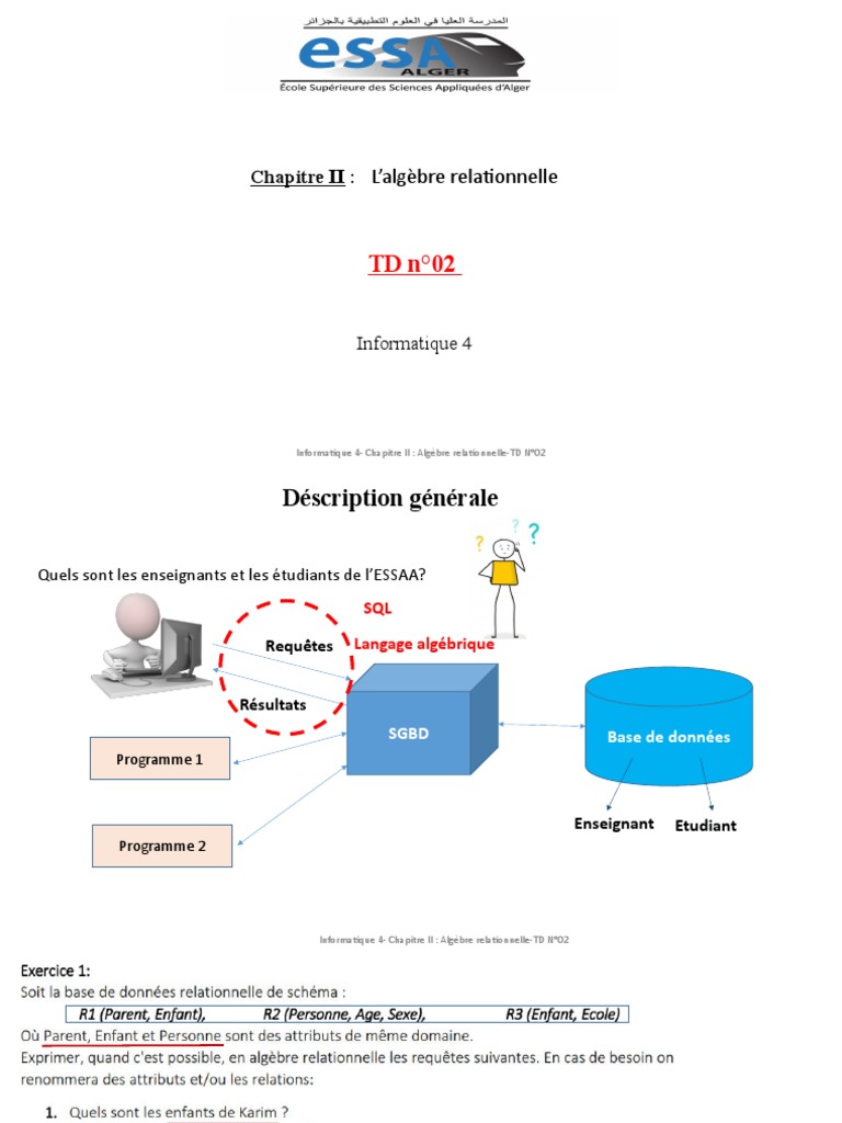 Algèbre Relationnelle : TD n°02 | PDF | Bases de données | Informatique