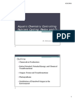 Aquatic Chemistry Controlling Nutrient Cycling: Redox and O: Outline