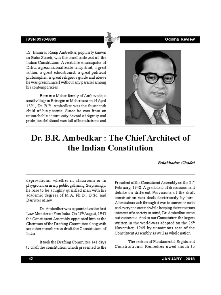 Dr. B.R. Ambedkar: The Chief Architect of The Indian Constitution | PDF