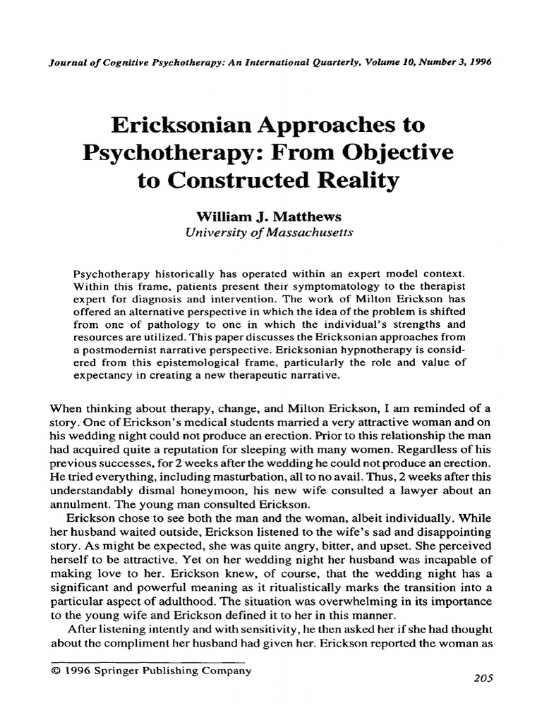 Ericksonian Approaches To Psyc | PDF | Psychotherapy | Hypnosis